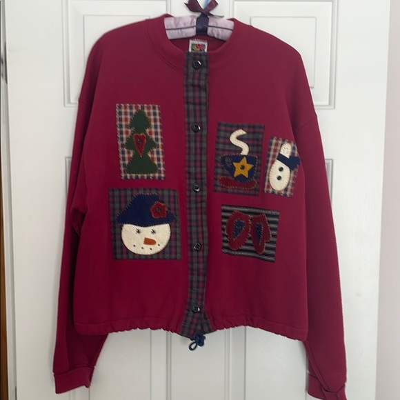 Sweatshirt up cycled cardigan perfect etc for winter! - Picture 1 of 5